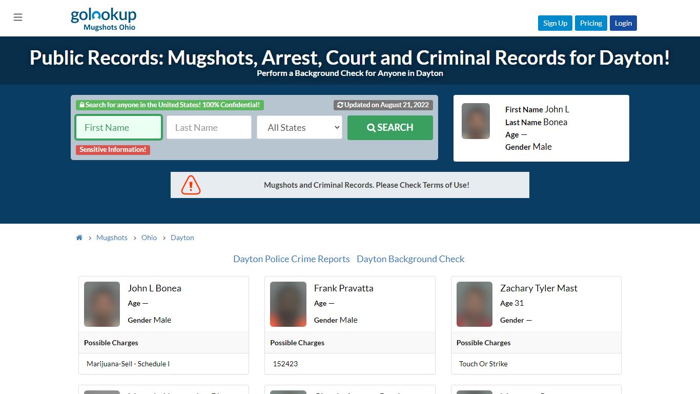 Mugshots Dayton, Arrest Records Dayton - golookup.com