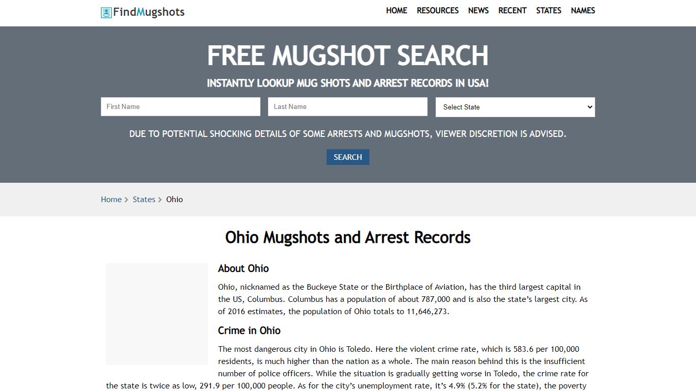 Find Ohio Mugshots - Find Mugshots
